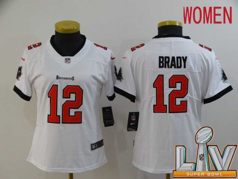Super Bowl LV 2021 Women Tampa Bay Buccaneers 12 Brady White New Nike Limited Vapor Untouchable NFL Jerseys